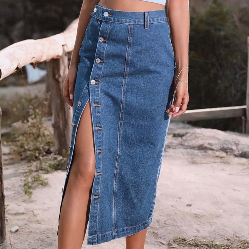Women’s Convertible Denim Midi Skirt